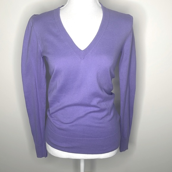 J. Crew Purple L/S V Neck Pullover - Picture 1 of 7